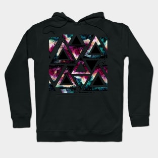 Watercolor Triangles, Galaxy and Black Dots Hoodie